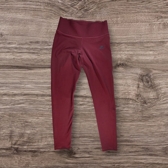 ⭐️Adidas Maroon Womans Active Leggings Size Med - Picture 1 of 4